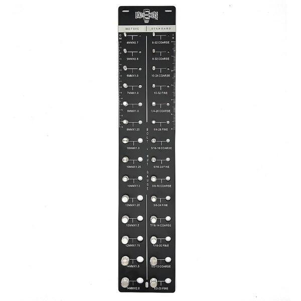 Boltsandnuts.Com Inch & Metric Wall Mount Bolt & Nut Gauge Aluminum Black Gauges-BoltNutGauge-WallMount - main